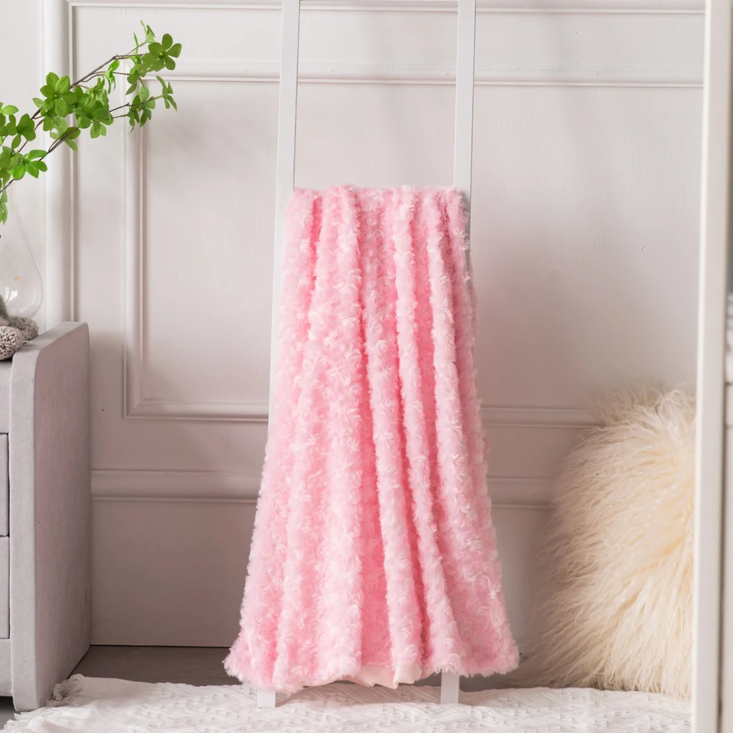 Custom PV Fleece Velvet Receiving Baby Blanket for Crib, Cot