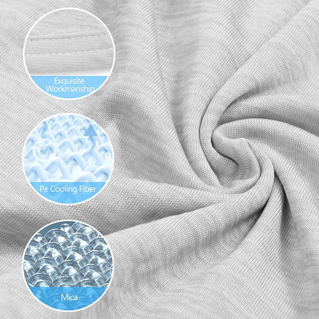 Soft Summer Cooling Blanket Lightweight Throw Blanket Absorb Heat for Hot Sleeper Night Sweats Couch Bed Cozy Blanket Gray