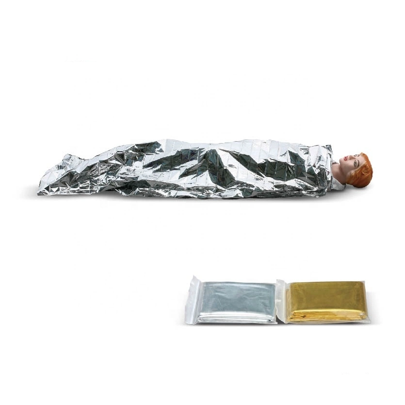 Customized Office Emergency Balnekt Pet Emegency Windproof Aluminum Foil Blanket with ISO13485 Against Cold